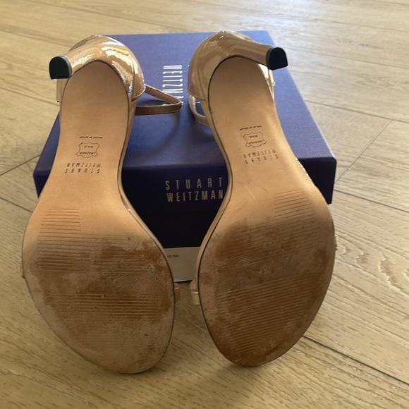 Stuart Weiztman Nudist sandal high heel size 7 sabbia aniline MINT! - Picture 6 of 7